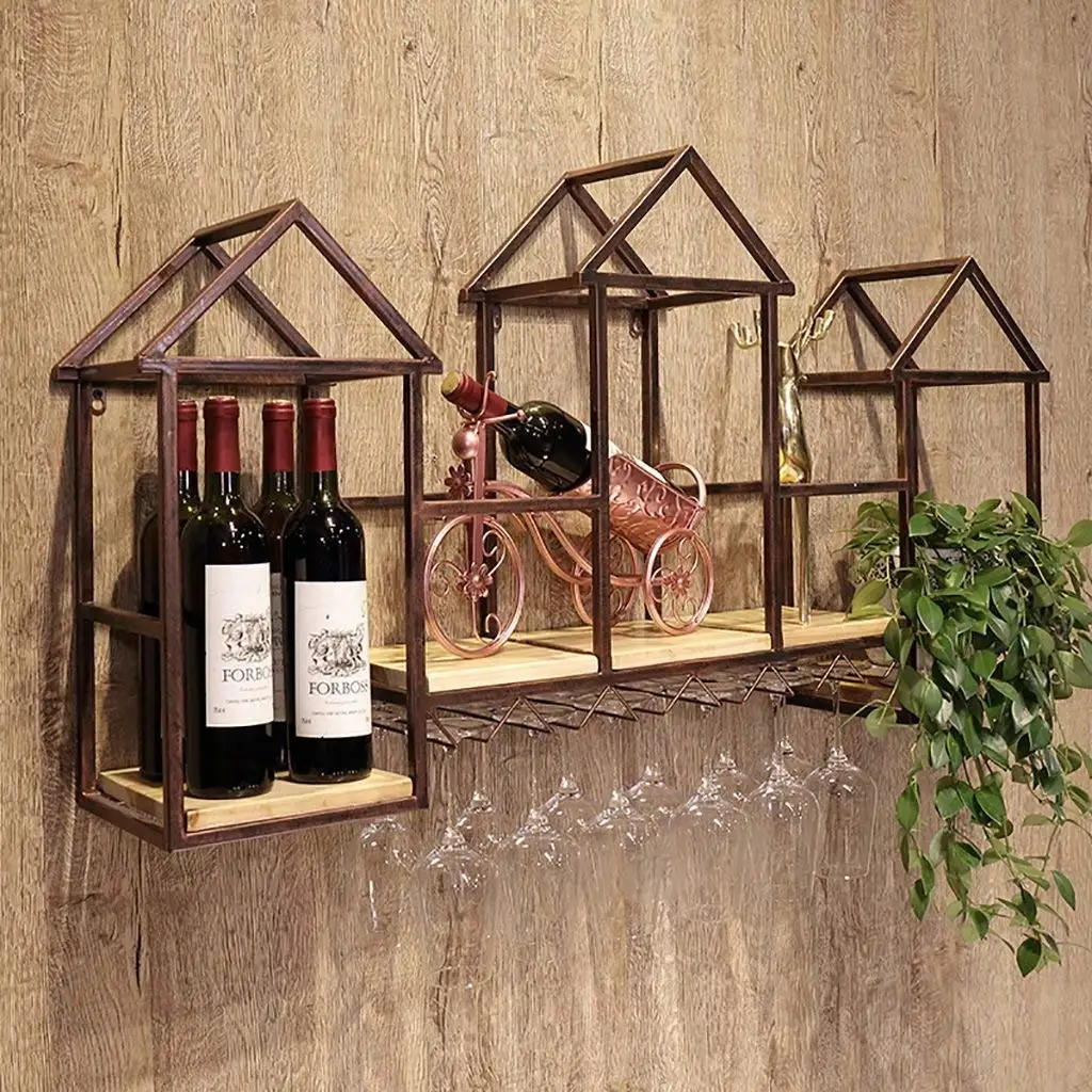 Buy XIN-Wine rack Creative Bronze Bar Stemware Continental Vintage Red