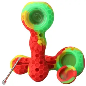 Original Factory Hot sell pocket size Honeycombs Glass bowl Silicone Smoking pipe Weed