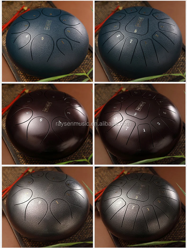 Mini Tongue Drum Steel Percussion Steel Tongue Drum 11 Notes 10 Inches