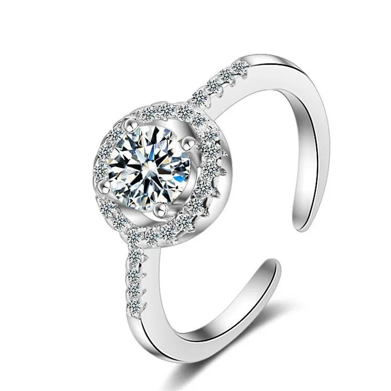 

Fashion lady index finger ring can adjust the size round zircon ring, N/a