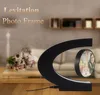Creative gift crafts and home decoration levitating frame LED C shape 360 rotating magnetic levitation floating photo frame