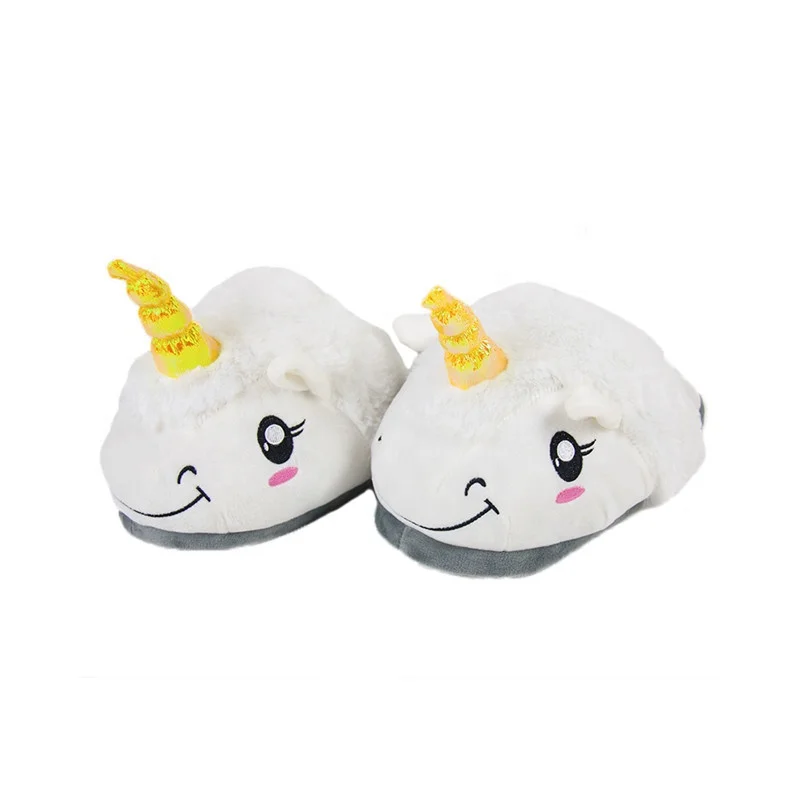 

Custom Animal Unicorn Slippers For Women Plush Slippers Gifts Indoor shoes hotel shoes home shoes, White