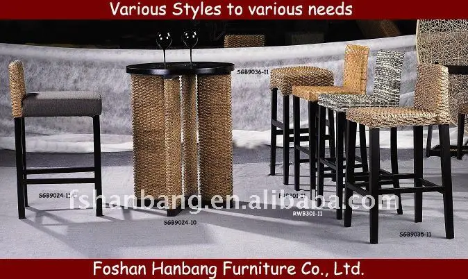 China Fabrikant Vintage Rotan Bamboe Houten Stoel Barkruk