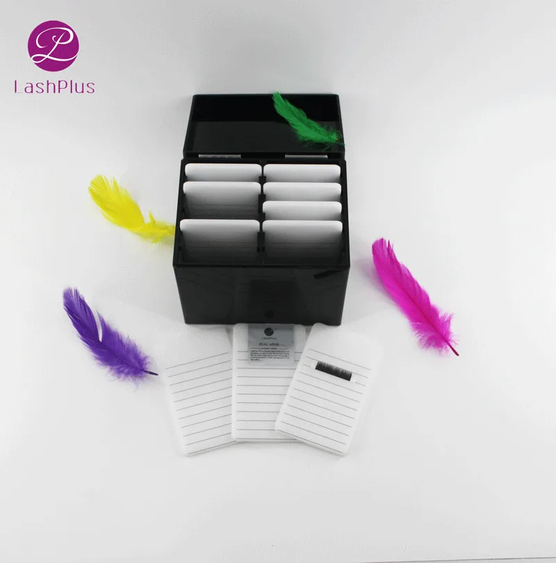 

Private Label Lash Box 10 tiles eyelash box Acrylic eyelash storage box with lash tiles, White