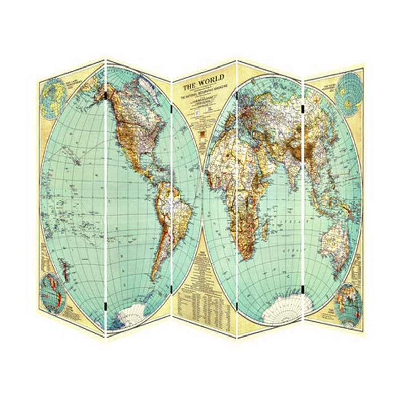 

World map Canvas Wall Art 5 Pieces Canvas wooden Painting