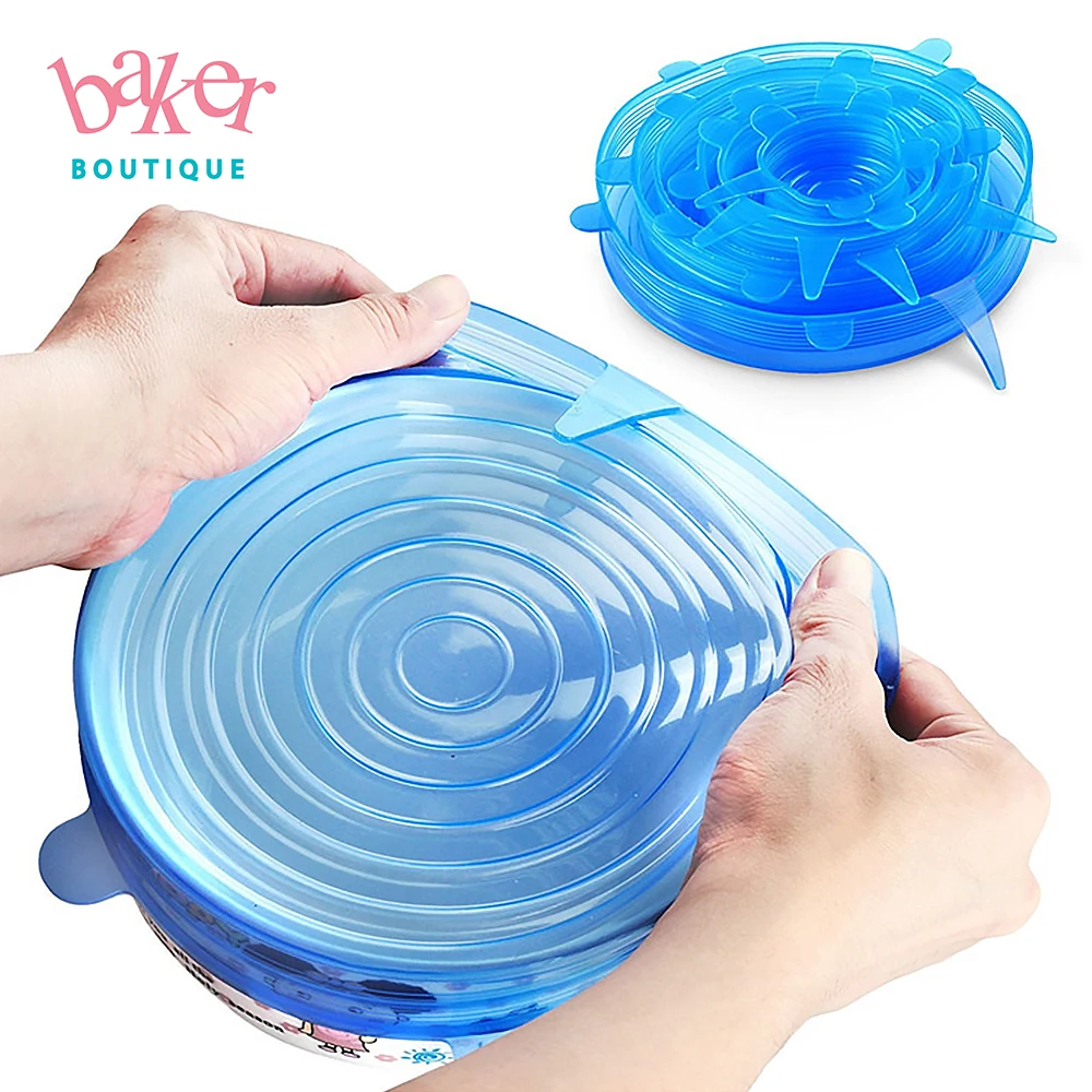 

Amazon Hot Selling BPA Free Silicone Expandable Stretch Lids Food Set, Customized