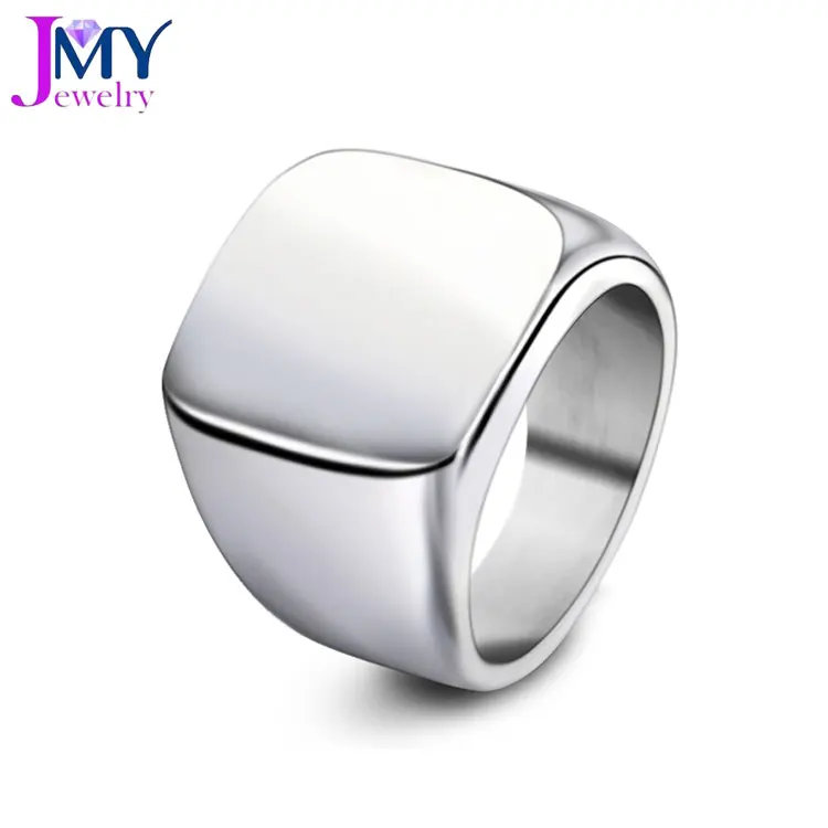 

Christmas Gift Custom Mens High Polished blank stainless steel signet cast Mirror ring, Silver;gold;black;custom