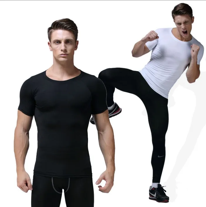 2019 Logo customized Quick Dry fitness t shirt Running jersey Training clothes quick dry tops sport shirt men Gym shir