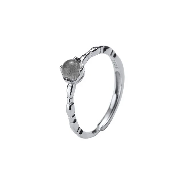 

Lady Fashion 925 Sterling Silver Jewelry Moonstone Ring, White