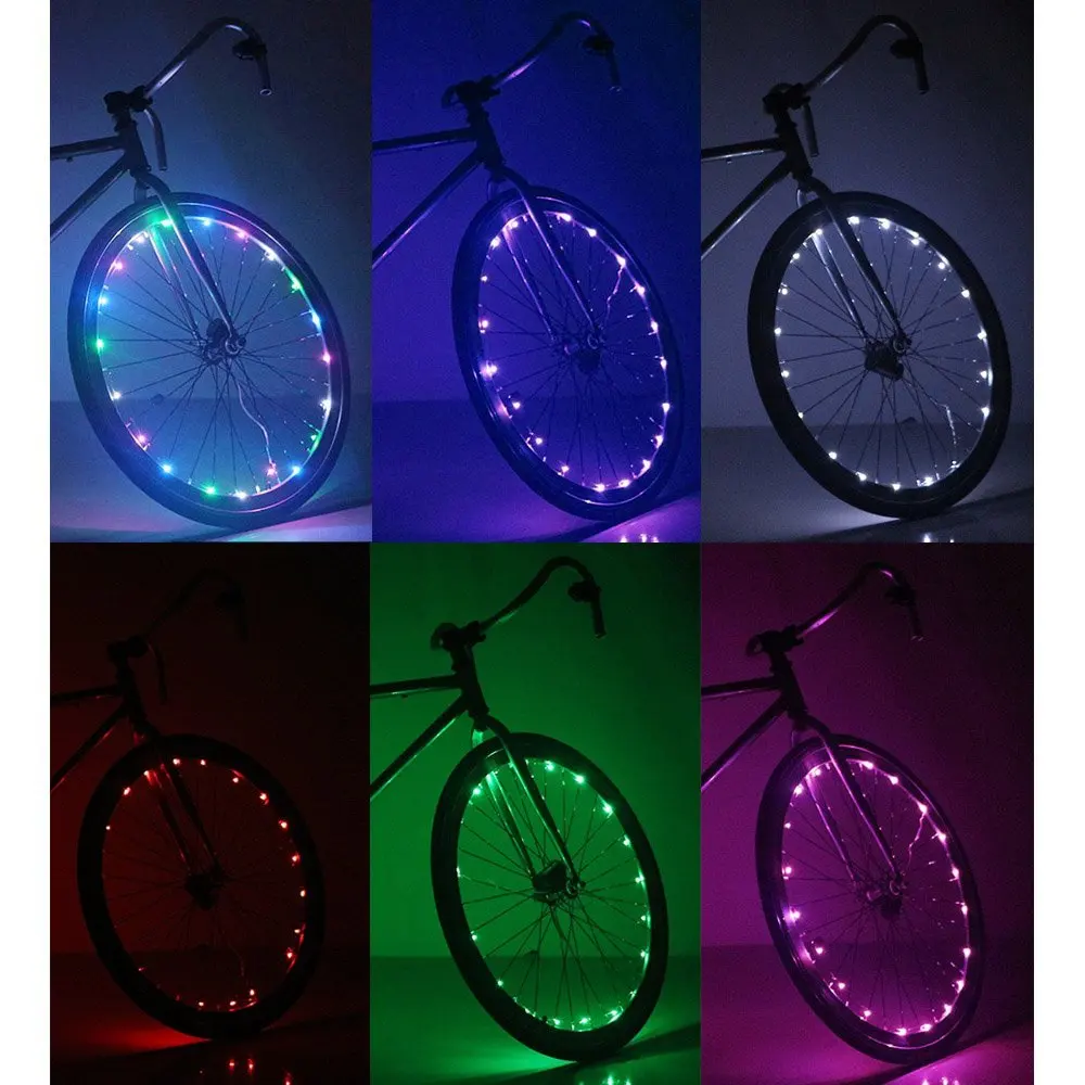 Sinohamm Usb Rechargeable Bike Spoke Lights String Cycling Wheel Lights Bicycle Lightweight