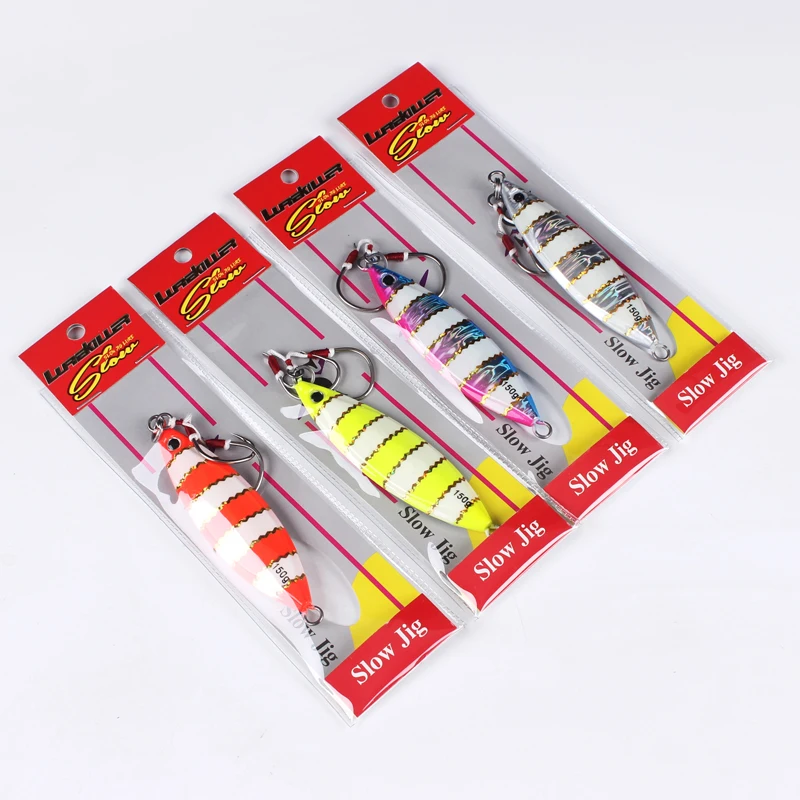 

Lurekiller New Slow Jigging Lure Lead Fish with Hooks 60G 4 colors 4pcs/Lot saltwater jigs Deap Sea Fishing Lure