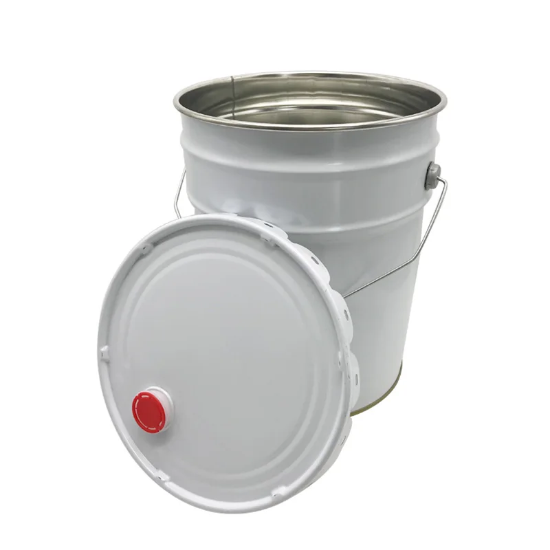 White 5 Gallon Metal Galvanized Buckets With Spouted Lid In Stock Buy