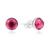 Wholesale red dome shape in stock crystal circle safety pin earring sterling silver