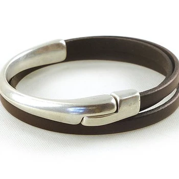 Brown Leather Magnetic Clasp Bracelet Wrap For Brown Leather Magnetic Clasp Bracelet