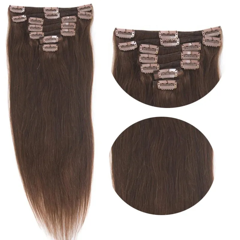 Wholesale 100% Human Hair Colored Virgin Remy Clip In Hair Extension ...