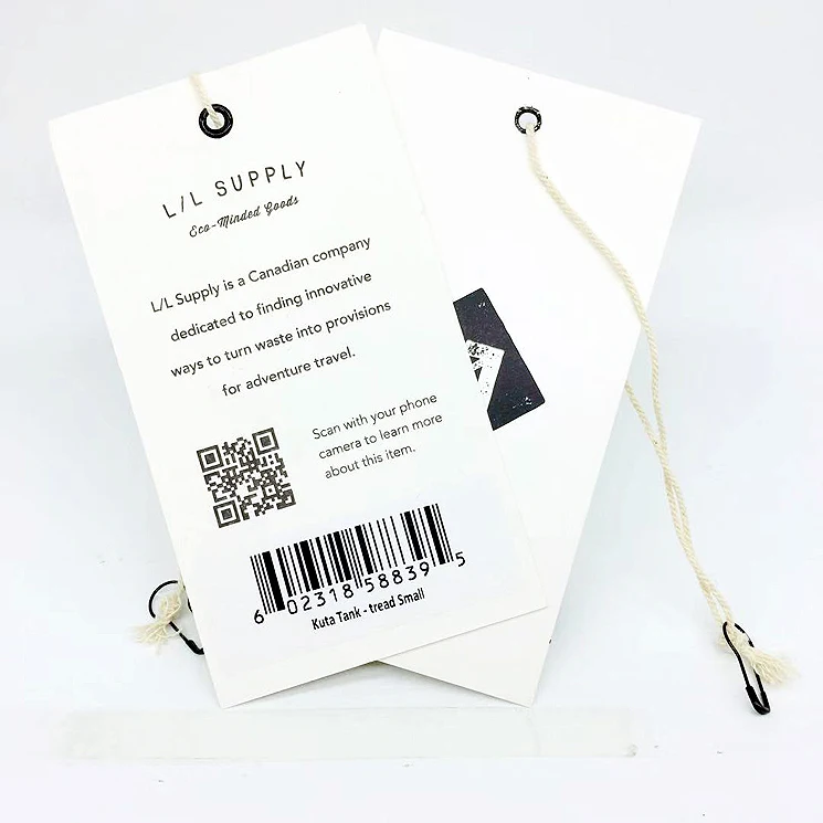 

Custom Cheap Simple Fashion Printing Brand Logo 400 GSM Paper Clothing Garment Hang Tag with String, Customized color