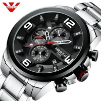 

NIBOSI 2336 big Dial luxury watch brand creative business quartz bracelet Stainless steel sports watch men watch Male