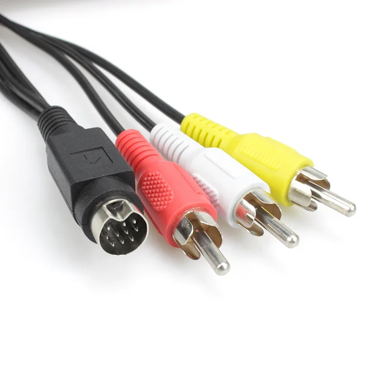 

Male to Male S Video din 10 Pin to 3 RCA Video Cable flat av cable 10 pin mini din