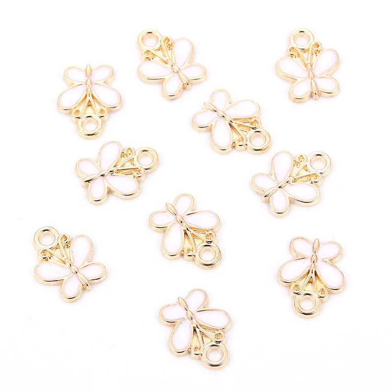 

Lovely Charms Enamel Charms for DIY Jewelry Making Accessories Zinc Alloy Charms for Jewelry Making Butterfly 15x12mm