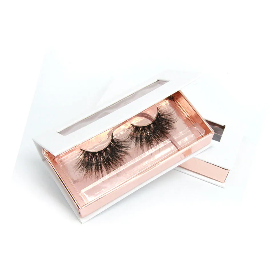 

China supplier custom packaging 25mm siberian 3d mink fur false eyelashes, Black