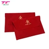 Morecredit Wholesale Premium Custom Red Flap Velvet Pouch, Soft Microfiber Wallet Dust Envelope Packaging