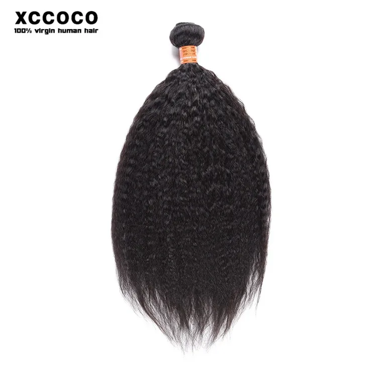 

Full Cuticle Double Weft Kinky Straight Wholesale Brazilian Virgin Hair Bundle, Unprocessed Afro Kinky Human Hair