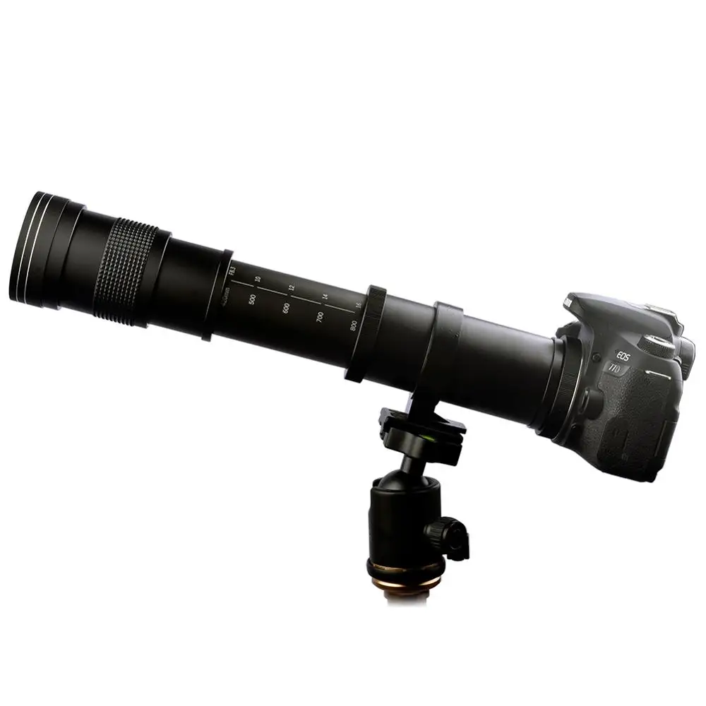 420-800mm F/8.3-16 Manual Telephoto Camera Lens + T-Mount for Canon 5D 6D 7D 7D 60D 70D 77D 80D T3 T3i T4i T5 T5i T6 T6i T6s T7