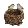 Resin Bird Nest Decorative Bowl with Two Sitting Birds