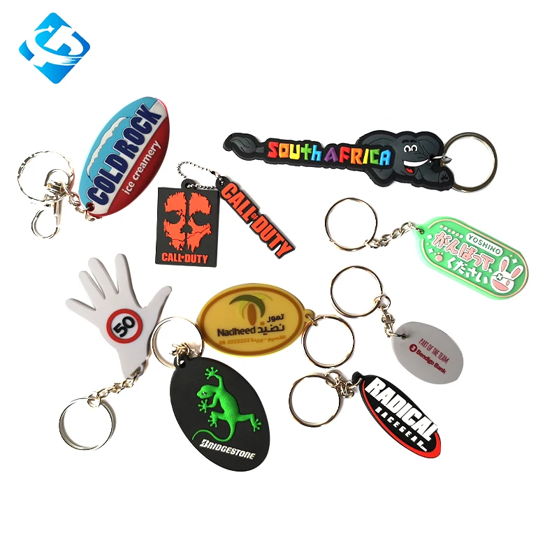 

Wholesale custom made minimal 2D 3D soft PVC keychain advertising promotional keychain for business gift keychain