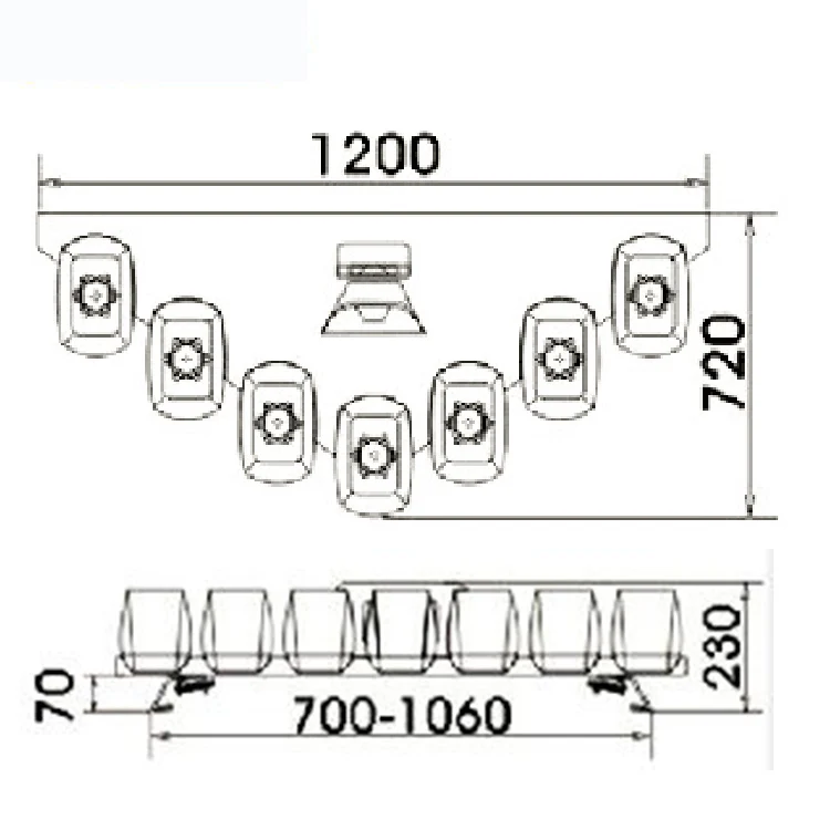 
Vector shape 7 rotator roof mount halogen emergency strobe police v light bar 