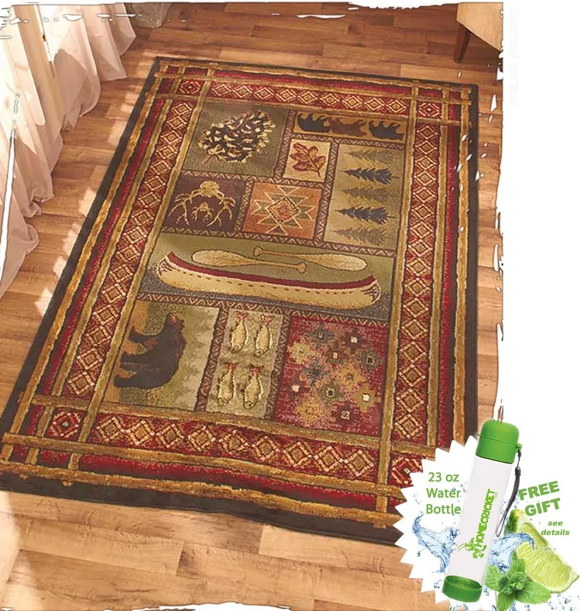 Amazon Com Universal Rugs Homespun Cabin Area Rug 9 X 12