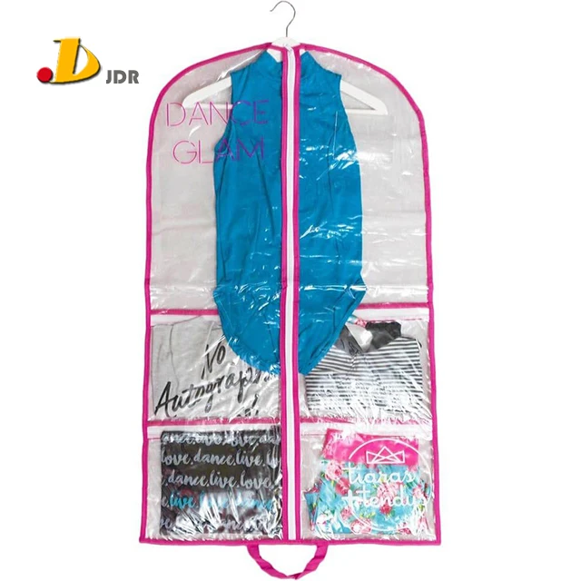 Dance Competition Clear Costume Garment Bag With Pockets