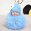 Hot Sale Sleeping Baby Key Chain Cute Sleeping Baby with White Flower Hat Key Chain
