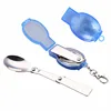 Print LOGO Portable Travel Hiking Stainless Steel Pocket Folding Spoon Tableware 4 Colors