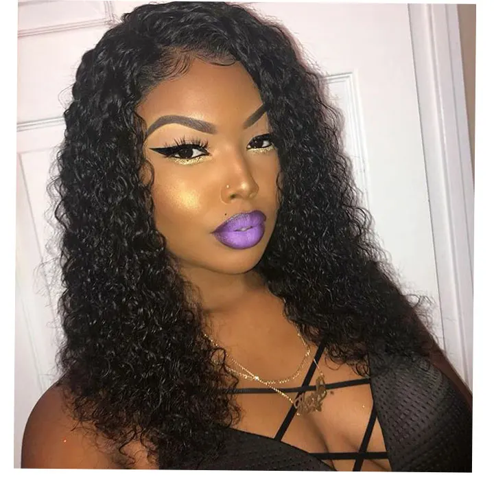 

braided wigs for black women deep wave, natural human hair 360 lace frontal wig for black woman