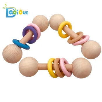 wooden rattle teether