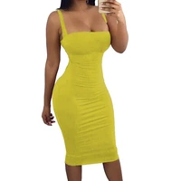 

Amazing Yellow Low Cut Bodycon Dress Open Back Home Women Dresses Sexy