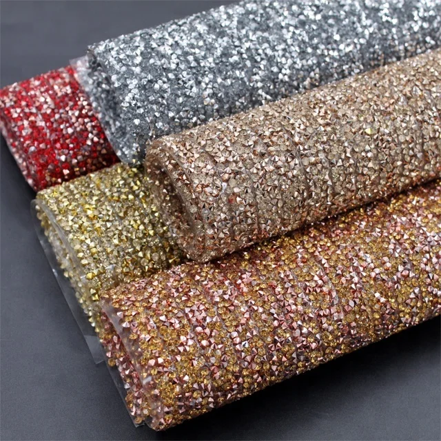 

Wholesale 24*40cm hotsale resin rhinestone sheet rhinestone beaded trim for shoe bag and garment