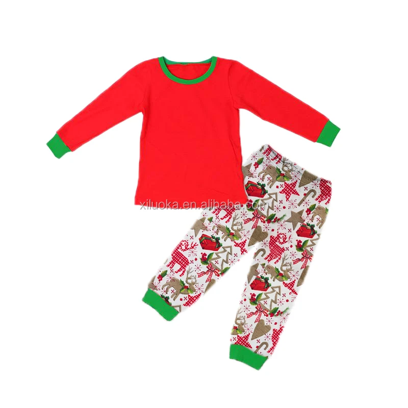 

Wholesale Christmas Clothing Girl Hot Sale Suit Red Pure And Milu Deer Children Clothing Winter Baby Clothes pajamas sets, Picture