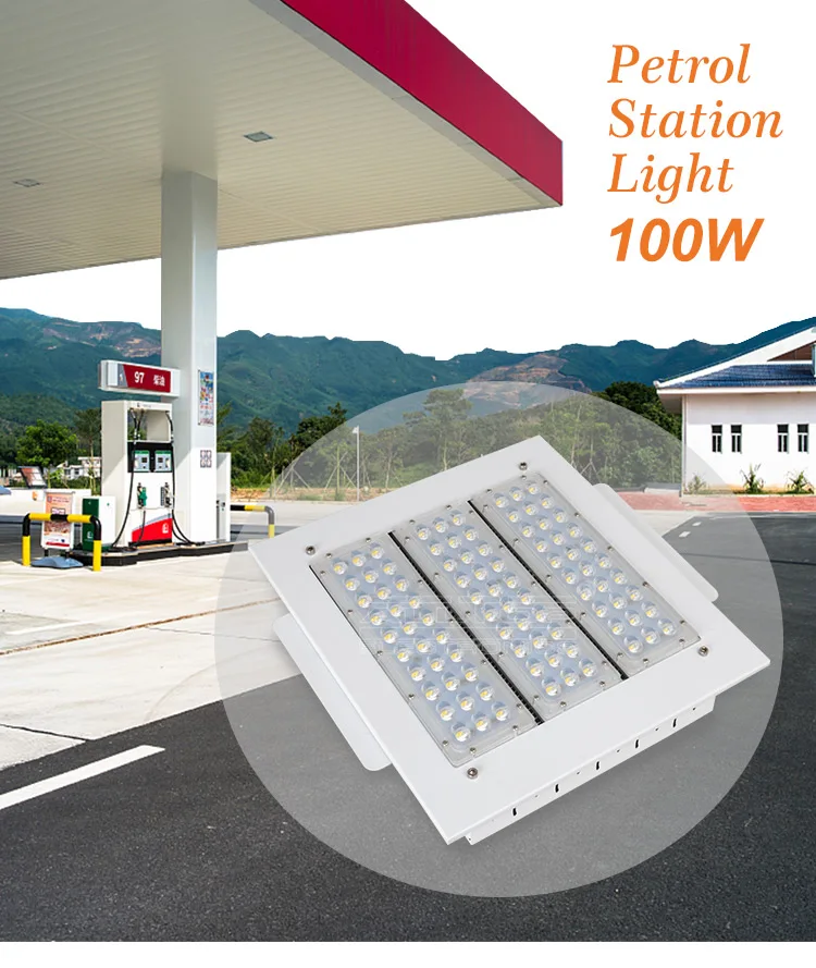 outdoor 100w retrofit led canopy light gas station