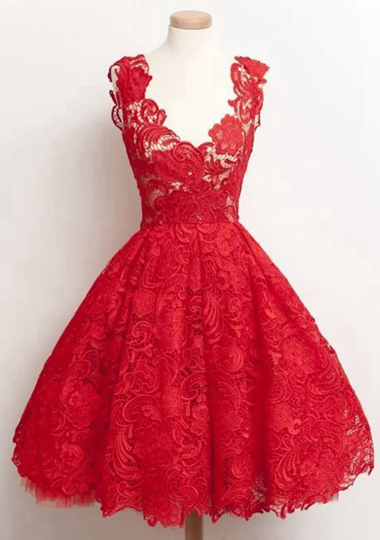 Красное Короткое Свадебное Платье