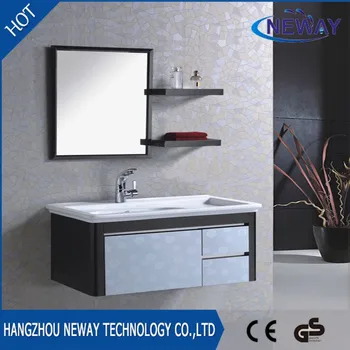 Classic Wall Mounted Stainless Steel Laundry Sink Cabinet Combo