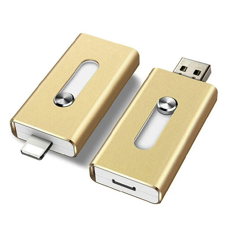 

New arrive popular customized logo 3 in 1 usb flash drive usb 2.0 3.0 metal U disk for iphone, Red, gold, blue, black, silver, rose gold