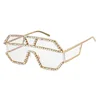 2019 sunglasses women brand designer luxury rhinestone geometric patterns metal oversized sun glasses men gradient lens cool