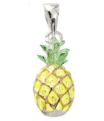 

Customized 925 stering silver fruit enamel pineapple charm pendant