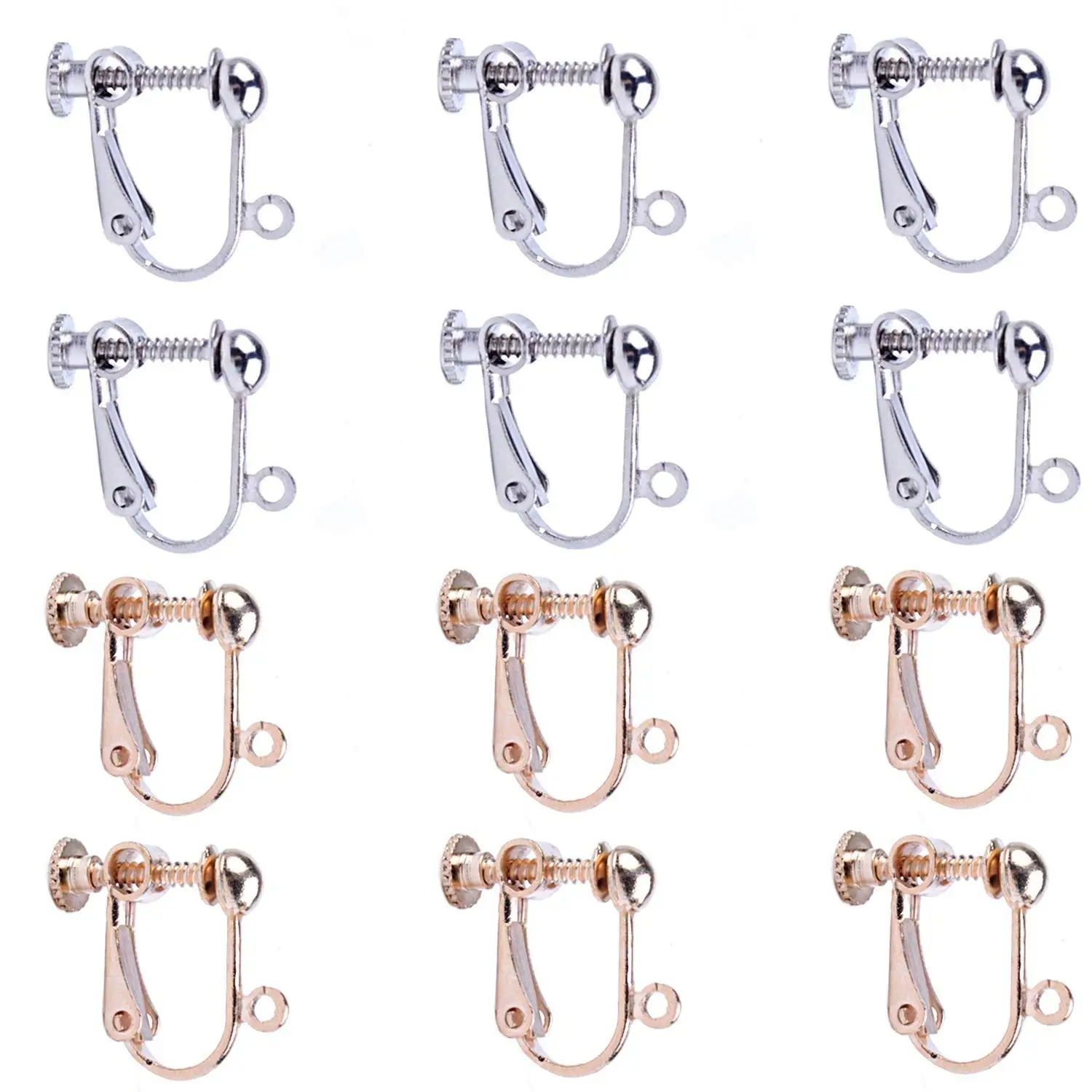 Buy Brass Clip-on Earring Components, for non-pierced ears, Platinum ...
