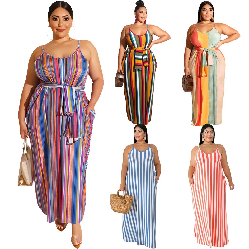 

Wholesale Plus Size Fashion Strapped Halter Neck Maxi Dress Plus Size Summer Dresses