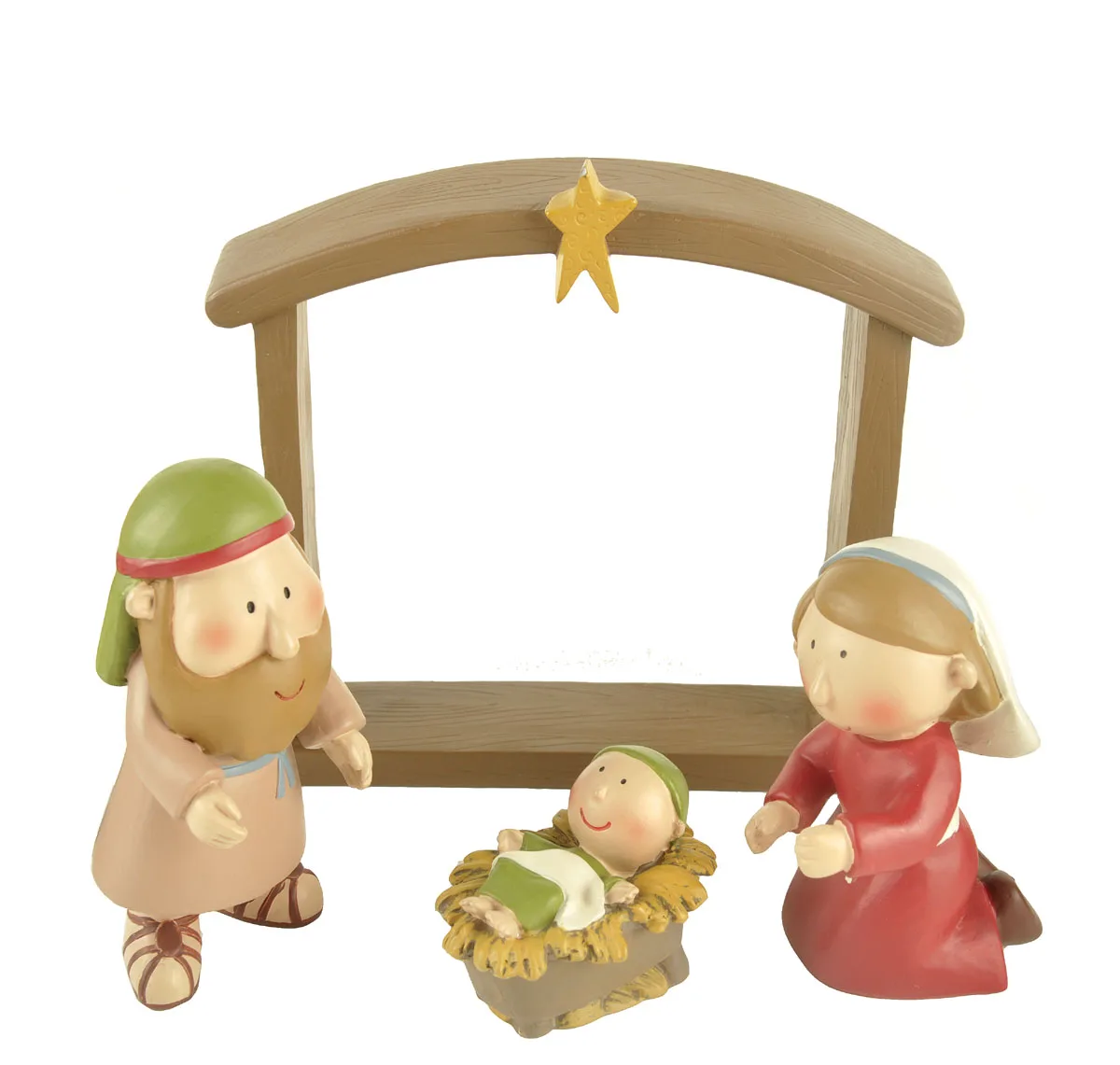 Interior and Christmas quality resin dwarf birth set decoration