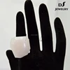 Wholesale jewelry white resin jade stone ring for ladies