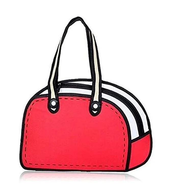 Canvas Cartoon Shoulder Messenger Bag 2d Drawing 3d Handbag - Buy ...